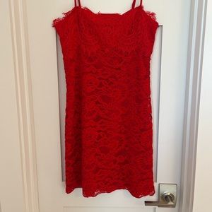 REVOLVE/Majorelle Red Lace Bodycon Dress (Medium)